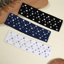 1 Pc Studded Rivet Athletic Headband For Women, Biker Punk Style, Music Festival Concert Wear - Multicolor - View 1