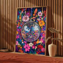1 buc Disco Ball Maximalist Living Room Colorat Artă de perete Pânză HD Print Poster Cadou Ideal Artă pentru Dormitor Birou Baie Decor de perete Acasă, Fără ramă - F - Vizualizare 1