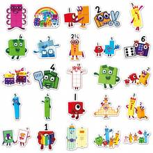 50pcs Interesting Numeric Building Block Cartoon Doodle Stickers, Cute Numeric Building Block Toy Decorative Stickers Suitable For Water Bottles, Guitars, Luggage, Phone Cases, Laptops, Skateboards, Gifts - A - View 2