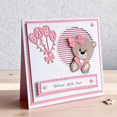 1 st kreativ björnformad stansform, lämplig för scrapbooking, präglingsmallar, handgjord korttillverkning, metallskärning, presentkortsverktyg