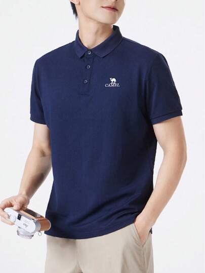 CAMEL CROWN Men's Outdoor Breathable Quick-Drying T-Shirt, Summer Sun Protection Short-Sleeve Polo Shirt, Moisture-Wicking And Wrinkle-Resistant