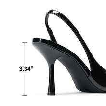 Women's Slingback Kitten Heels Pointed Toe Stiletto D'Orsay Pumps – Closed Back Dress Shoes For Wedding, Work, And Comfort - 蒙特內哥羅 - 查看 7