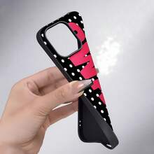 Swag Polka Dot Pattern Phone Case Compatible With  12, 13, 14, 15 Pro,  14 Plus,  15, 16 Pro Max,  17,  17 Pro,  17 Pro Max, And  17 Air. Made Of TPU Material, Anti-Slip And Drop-Proof, Stylish, Luxurious Feel, And Provides High Lens Protection. It's A Perfect Gift For Yourself, Family, Friends, Lovers, And Boyfriends. - 黑色CZ66 - 查看 5