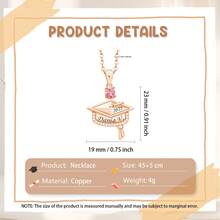 1pc Customized Graduation Necklace, Personalized Graduation Name Necklace, Customized Birthday Necklace, Graduation Cap Necklace, Graduation Gift For Her, 2026 Graduation Jewelry - Multicolor - View 5