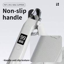 2-In-1 Rechargeable Pet Nail Clipper & Grinder With LED Light, Convenient To Check Nail Vein, Splash-Proof Nail Catcher, Digital Display, Safety Lock, Non-Slip Handle, Suitable For Dogs & Cats - single hole - View 8