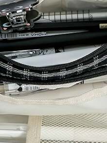 1个大容量格子猫咪刺绣铅笔盒|多功能涤纶文具包，旅行化妆品收纳包，办公学习用品的理想之选 - 彩色 - 查看 11