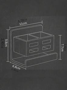 1pc Wall-Mounted Bathroom Storage Organizer Box, Can Hold Toothbrush, Razor And Beauty Tools - No Drilling Required, Durable Plastic Material, Multi-Layer Design, Space-Saving, Suitable For Sink Or Shower, Bathroom Accessories, Shower Caddy, Toothbrush Holder, Wall-Mounted Organizer Rack, Toothbrush Holder Stand - Multicolor - View 10