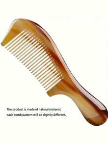 Large Horn Comb, Thick Massage Brush With Plastic Teeth, ABS Plastic Handle, Suitable For All Hair Types, Natural Material, Unique Comb Pattern - Multicolor - View 5