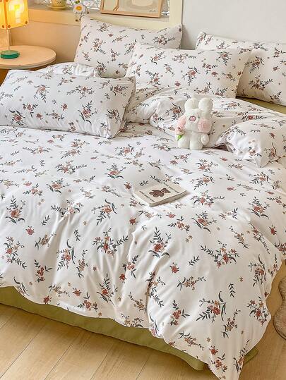 3pcs Duvet Cover Set - 1 Duvet Cover + 2 Pillow Shams (No Filling), Bedding Set, Fashionable Floral Pattern, Soft & Comfortable, Suitable For Dorm, Home Bedroom, Hotel, All Seasons, With Zipper Closure And Pillow Covers, Multiple Colors, Extra Large Size