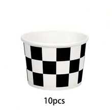 10个/20个/40个装黑白格子冰淇淋赛车主题派对冰淇淋杯、甜点杯、圣代杯、婚礼生日派对用品 - 查看 8
