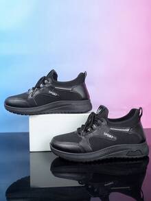 女士套脚运动鞋，时尚款式，塑形，防滑，轻便透气网面，休闲跑步鞋，春秋季款 - 白色 - 查看 5