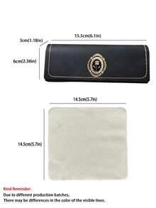 Caja de almacenamiento de gafas de metal con diseño de rosa, estuche de viaje portátil para gafas con estilo retro elegante, incluye 1 paño de microfibra, estuche rígido de PU de varios colores para gafas - Multicolor - Ver 11
