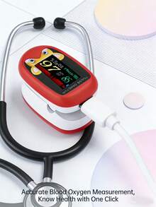 Pulsovital Oximetro pediatrico, oximetro digital recargable, puede monitorear la saturación de oxígeno en sangre, frecuencia del pulso y PI al mismo tiempo, adecuado para pruebas y monitoreo diarios - Rojo - Ver 3