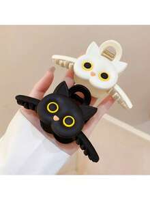 2pcs/Set Cute Cat Shaped Extra Large Hair Claw Clips, Hair Claws, Bun Clips, Air Bangs Clips, Hair Accessories, Shark Shaped Hair Clips - Multicolor - View 6
