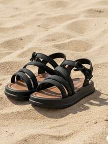 HAHABOBO New Comfortable Black Soft Sole Easy-To-Wear Girls' Sandals With Cute Bow, Suitable For Indoor/Outdoor, School/Garden/Adventure, Spring/Summer/Autumn - Black - View 5