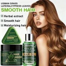 SUMVX Usman Herbal 柏樹香氛護髮套組，包含洗髮皂、護髮油、髮膜，天然植物萃取，深層清潔，易沖洗泡沫，快速去除污垢與油脂，適合所有髮質 - 3件 - 查看 2