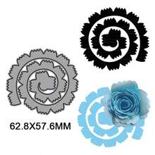 Molde de corte de metal en espiral con flores 3D, adecuado para hacer tarjetas, álbumes de fotos hechos a mano, estampado en relieve, corte y plantillas de sellos, aplicable para manualidades de papel y artesanías - plata - Ver 18