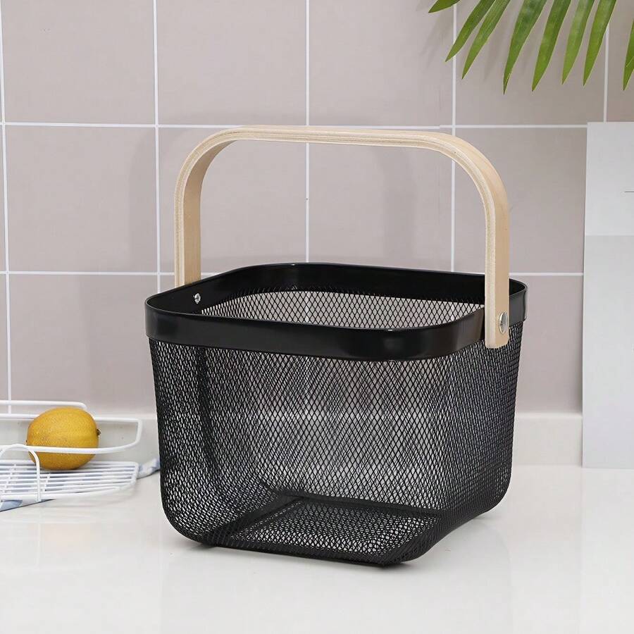 1个家用便携式收纳篮，适用于厨房，日式果蔬篮，也适用于浴室，可存放杂物、小型浴室用品和日常杂物。 - 彩色 - 查看 1