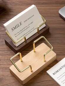 1 hộp đựng danh thiếp bằng gỗ sáng tạo, giá trưng bày danh thiếp văn phòng, hộp đựng danh thiếp - A - Xem 4