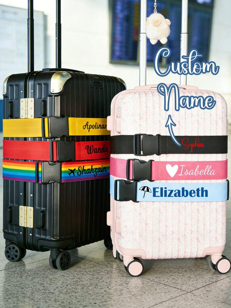 Correa de equipaje personalizable, correa de viaje personalizada, cinturón de equipaje sin contraseña, regalo de viaje, regalo familiar, regalo del Día del Padre, regalo de negocios - Multicolor - Ver 1
