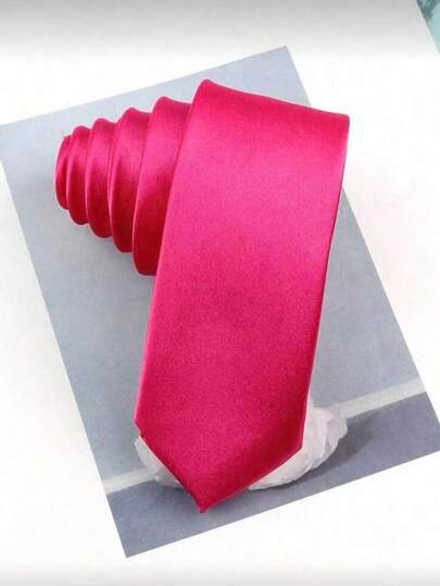 1pc Men's Solid Color Smooth Glossy Texture 2 Inch Slim Necktie, Suitable For Weddings, Christmas Celebrations, Thanksgiving, Parties, And Daily Wear,Accessories,Festival,Gifts