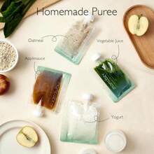 Momcozy Reusable Baby Food Pouches for Toddlers,BPA Free Plastic,Food Safe,Freezer Safe,Refillable for Applesauce Yogurt &amp; Puree Squeeze Pouch,10 packs,5oz - ColorC - Ver 2