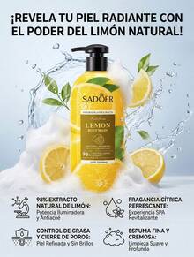 Gel de Baño de Limón con 98% Extracto Natural 400ml, Limpieza Profunda y Control de Grasa, Fórmula Sin Jabón con Ingredientes Vegetales, Hidratación Equilibrada y Sensación Refrescante, Ilumina y Unifica el Tono de la Piel, Espuma Fina y Cremosa Fácil de Enjuagar, Aroma Cítrico Duradero Tipo SPA, Ideal para Piel Mixta, Grasa y Sensible, Uso Diario para Hombre y Mujer, Ayuda a Mejorar la Apariencia de Poros y Textura Irregular, Gel de Ducha Botánico con Fragancia Natural, Presentación Familiar de Alto Rendimiento - Limón - Ver 7