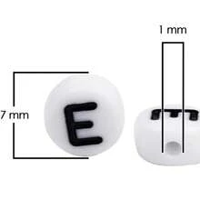 1550 Piezas Separador abecedario acrílico luneta letra para bisutería y manualidades cuencas abalorios - abecedario negro fosfo - Ver 2