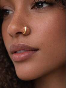 FOREVER QUEEN 1pc 925 Sterling Silver Smooth Surface Nose Ring 5-9mm, Petite & Lightweight, Suitable For Daily Wear, Parties, Banquets, Women's Nose Piercing Jewelry - Single Nose Ring - View 6