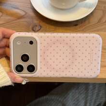 极简磁吸哑光纯粉色波点手机壳，兼容 17 Pro Max、16 Pro Max、15 Pro、14、13，可爱时尚，女生必备 - 粉色 - 查看 4