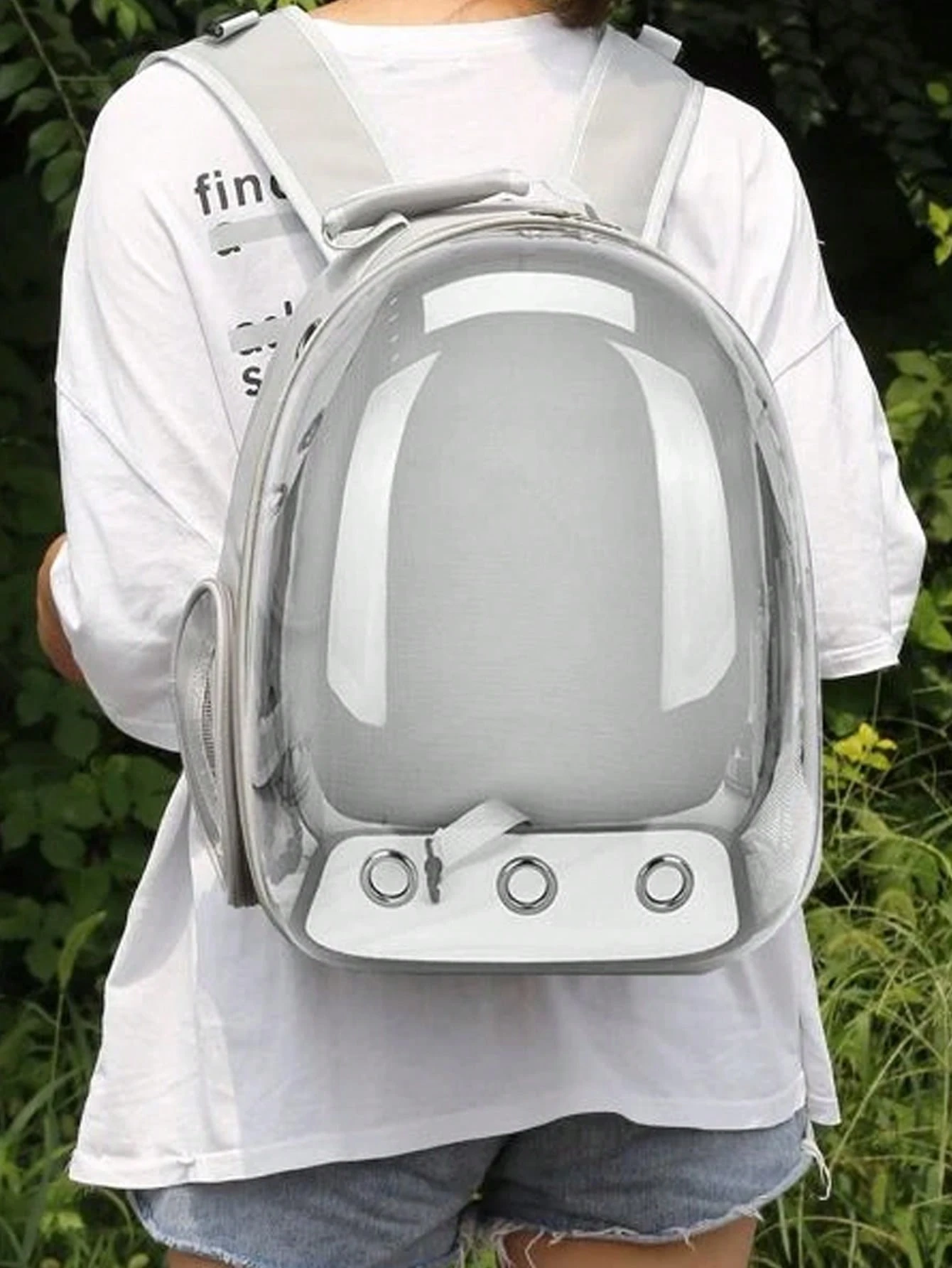 1 pièce Sac à dos de transport pour animaux de compagnie pour chats et chiots, capsule spatiale transparente et respirante, sac de transport extérieur pour chat 8
