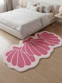 1pc Red Shell Decorative Floor Mat, Decorative Carpet, Bedroom Decor, Small Rug, Carpet, Home Decor, Living Room Carpet, Small Living Room Rug, Bedroom Rug, Living Room Home Decor, Outdoor Rug, Washable Carpet - Multicolor - View 2