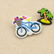 15pcs Summer Beach Series Creative PVC DIY Shoe Charms - Durable Decorative Accessories, Suitable For Holiday Parties, Creative Gift Ideas, Fit For Summer Parties And Birthday Gifts, Shoe Decorations, Fun Designs, Bright And Charming Decorations, Applicable To Sandals, Slippers, Beach Bags, Backpacks, Suitable For Men And Women As Party, Holiday, Birthday, Christmas, Valentine's Day, Halloween Gifts - Cadet Blue - View 5