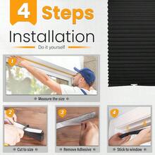 6 Packs Blackout Blinds, Temporary Blinds For Windows, Easy To Cut And Install, Window Shade 36" W X 72" L, Black Out Window Cover With 12 Clips, Black - Black - View 8