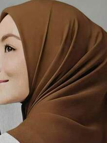 Linen Solid Color Casual Polyester Scarf, Natural Texture, Soft Wrap Feel, Versatile Headscarf, Breathable & Skin-Friendly, Daily Wear Hijab - Multicolor - View 3