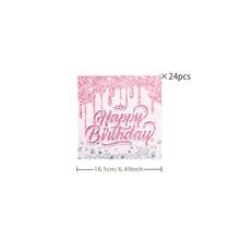 Rose Gold & Pink Birthday Crown Disposable Tableware Set, Including 7/9 Inch Paper Plates, Paper Cups, Paper Napkins, Suitable For Birthday Party, Holiday Party, Picnic, Celebration, Wedding Tea Party, Graduation Ceremony Disposable Party Supplies - Rose Gold Powder - View 17