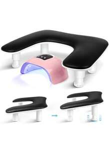 Professional Manicure Armrest: U-Shaped Adjustable Manicure Hand Rest, With Removable White PU Leather Soft Pad, Anti-Slip Manicure Pillow, Suitable For Nail Salons And Home Studios, Perfect Gift For Nail Artists, Beginners, Salon Owners, And An Excellent Choice For Christmas And Professional Appreciation. - Multicolor - View 12