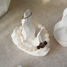 创意石膏火焰首饰展示架，中式吉祥云朵摄影道具，适用于客厅、卧室、婚礼、派对、圣诞节、万圣节、复活节、感恩节、斋月等场合，是生日、乔迁之喜的完美礼物，设计优雅 - 彩色 - 查看 4