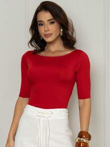 Kit 2 Women's Canoe Blouses Short Sleeve Basic Suplex Casual - View 9