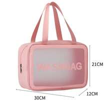 Transparent Tote Wash Bag Waterproof PU Makeup Bag Portable Cosmetic Bag Travel Toiletry Bag - Multicolor - View 20