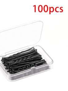 50个/套 2英寸发夹，女士及女孩发夹，美发沙龙专用发夹，带透明收纳盒（黑色） - 多色 - 查看 8