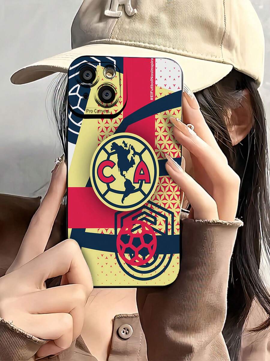 Logotipo del Club América con colores vibrantes.funda de teléfono Fundas compatibles con ,Apple,VIVO,OPPO,,, y Honor.Fabricadas en silicona TPU,ofrecen protección contra golpes y caídas. - Negro - Ver 1