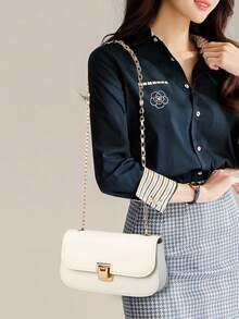 Underarm Shoulder Bag, Fashionable Chain Strap Crossbody Bag - White - View 2