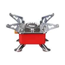 Mini Estufa De Camping Plegable Portátil De Acero Inoxidable - Rojo - Ver 3