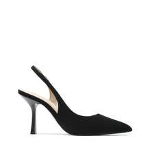 Women's Slingback Kitten Heels Pointed Toe Stiletto D'Orsay Pumps – Closed Back Dress Shoes For Wedding, Work, And Comfort - 黑色 - 查看 4