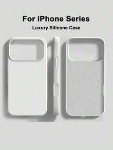 液态硅胶三层全包覆软橡胶手机壳，防震保护套，带防刮超细纤维内衬，兼容 17、17 Air、17 Pro、17 Pro Max、13、11、16 Pro Max、15、14 Plus、12 - 純白 - 查看 1