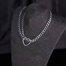 1pc Women's Role Play Eye Mask, Halloween Eye Makeup, Couple Party Masquerade Ball Blindfold Accessory, Eye Mask With Necklace Set - Black - View 8