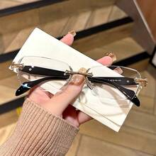 1pc Unisex Fashion High-End Elegant Rimless Diamond-Encrusted Glasses - Multicolor - View 16