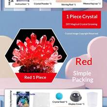 Kit de experimento científico de crecimiento de cristales DIY para estudiantes, interacción familiar divertida, experimento químico, principio de crecimiento de cristales - Multicolor - Ver 12