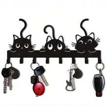 1pc Metal Art Decorative Hook, Home Decor, Key Holder, Bathroom Accessory, Heart-Shaped Key Rack, Suitable For Home Living Room Decoration, Garage Key Storage - Multicolor - View 5